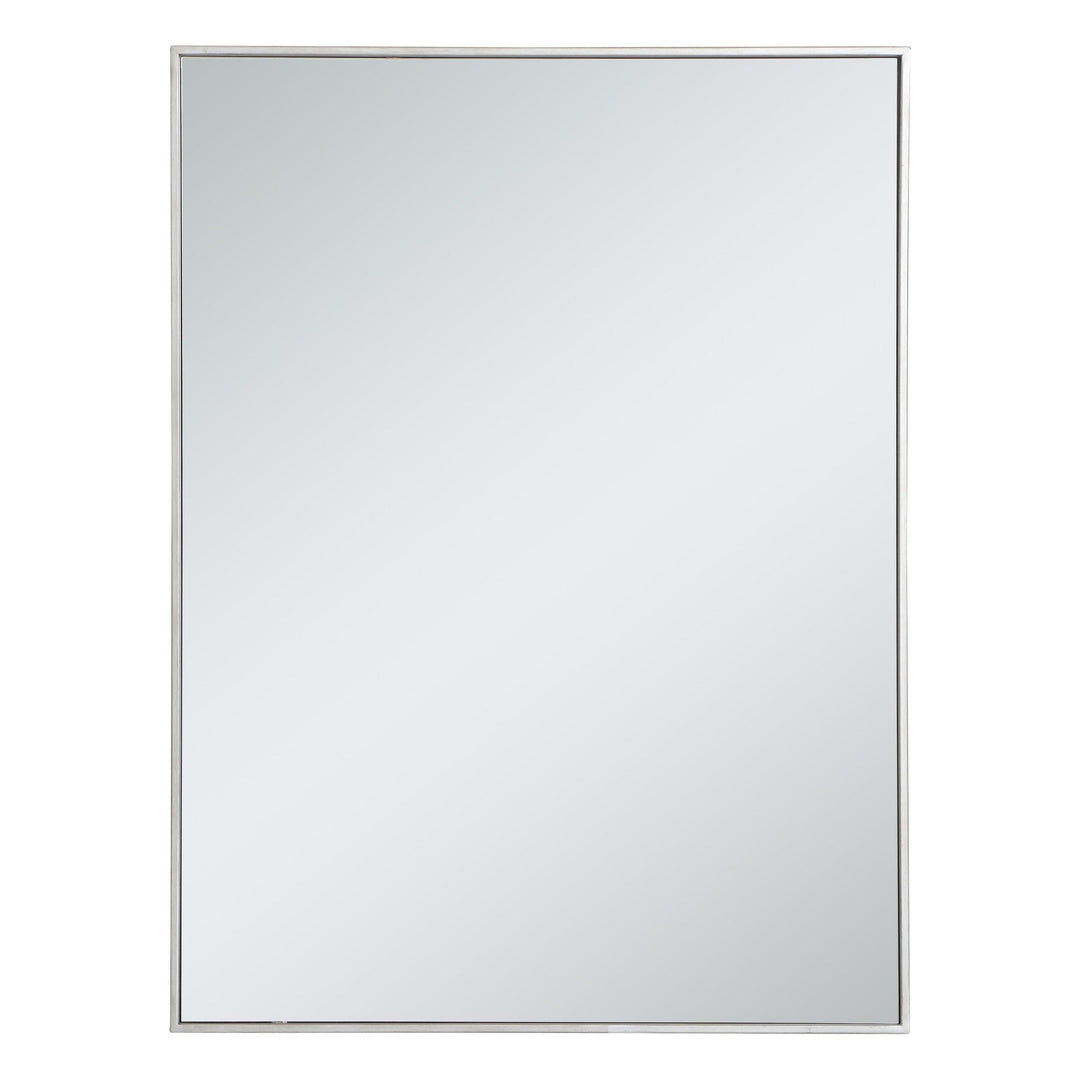 Metal Frame Rectangle Mirror III in Silver by Elegant
