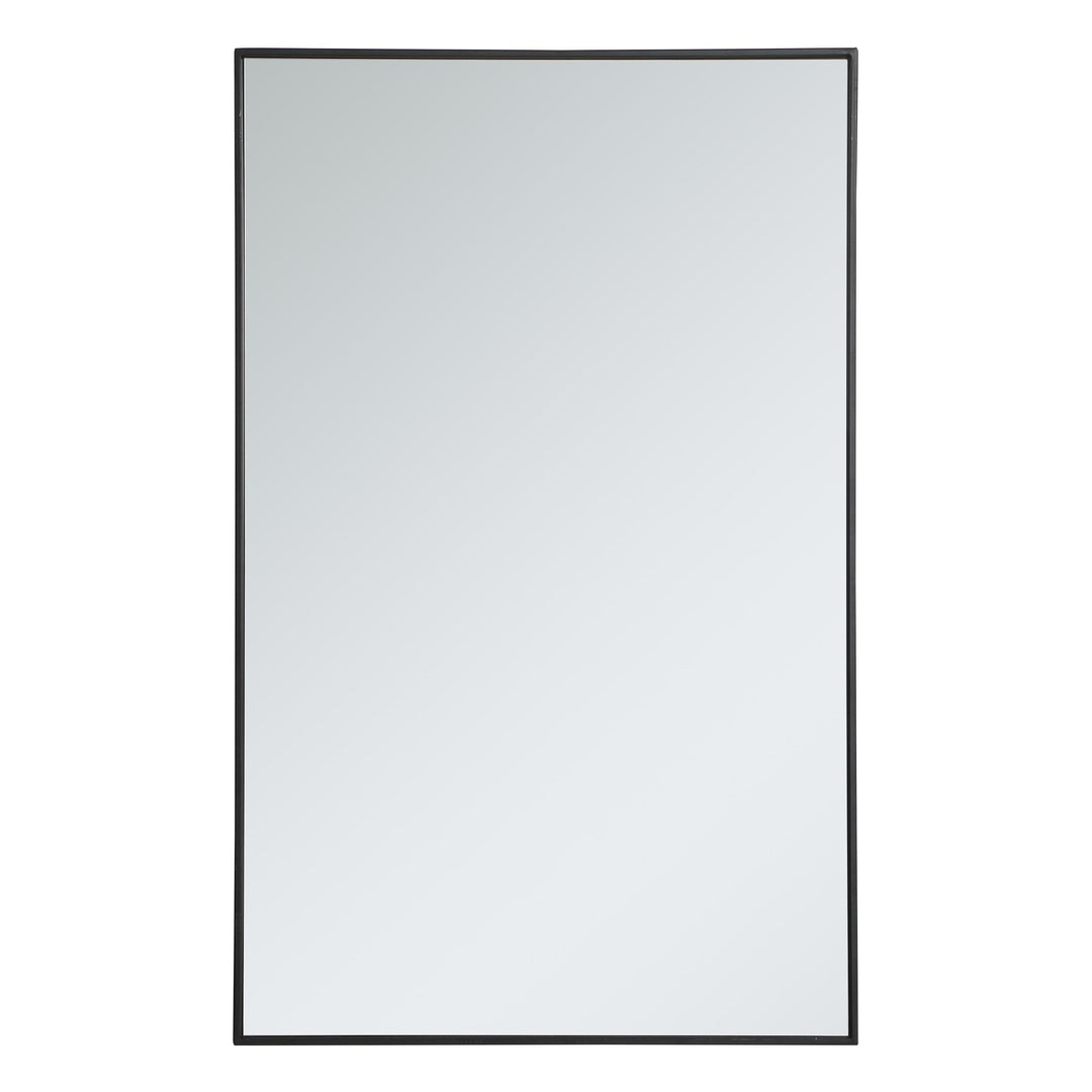 Metal Frame Rectangle Mirror III in Black by Elegant