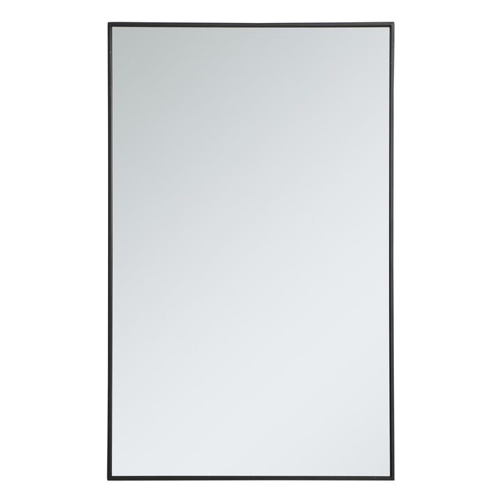 Metal Frame Rectangle Mirror III in Black by Elegant