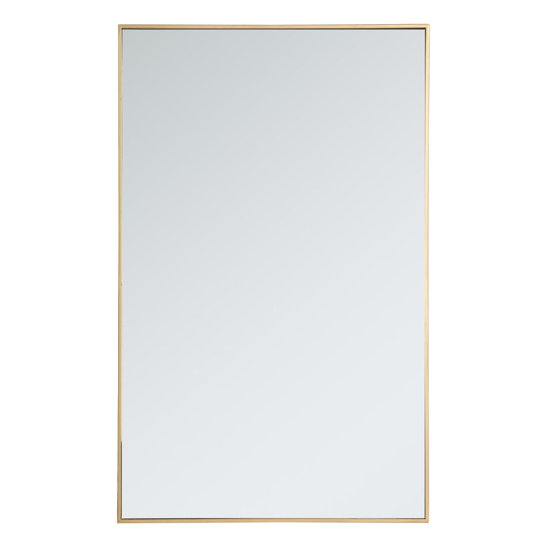 Metal Frame Rectangle Mirror III in Brass by Elegant