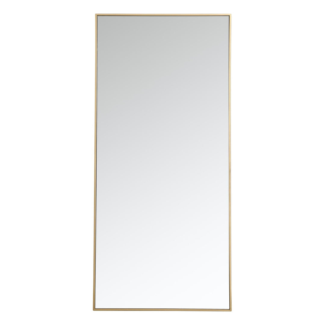 Metal Frame Rectangle Mirror III in Brass by Elegant