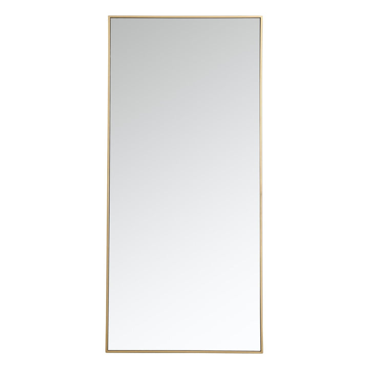 Metal Frame Rectangle Mirror III in Brass by Elegant