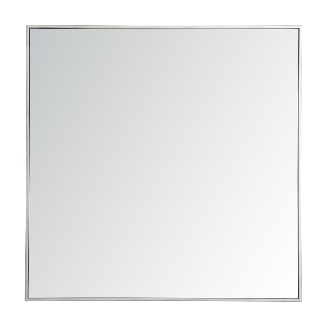 Metal Frame Square Mirror II in Silver by Elegant