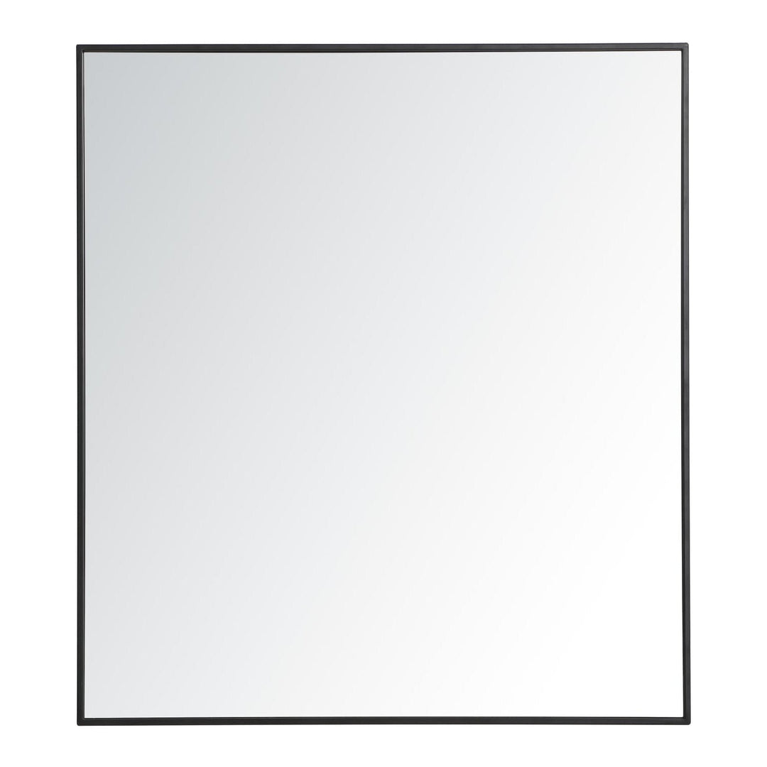 Metal Frame Rectangle Mirror III in Black by Elegant