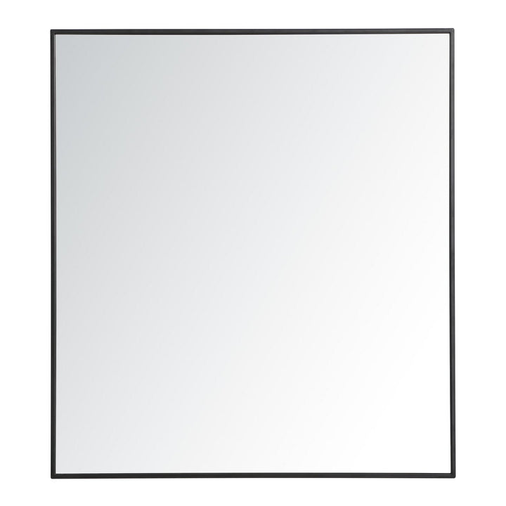 Metal Frame Rectangle Mirror III in Black by Elegant