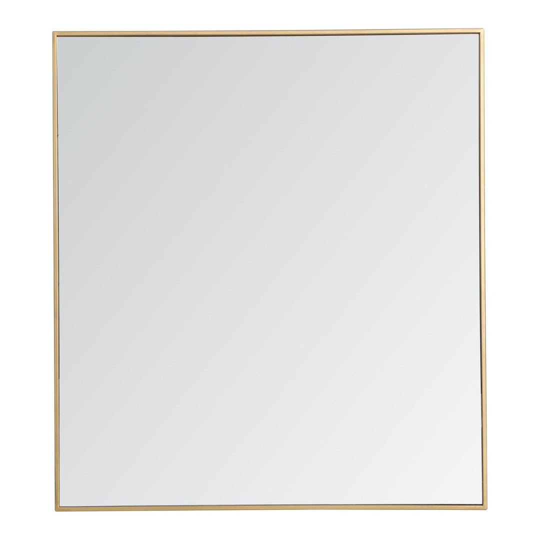 Metal Frame Rectangle Mirror III in Brass by Elegant