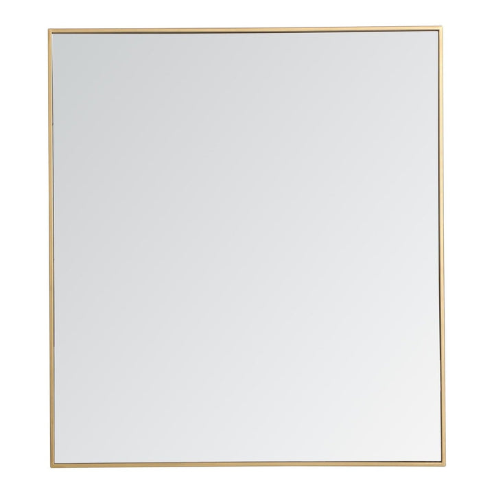 Metal Frame Rectangle Mirror III in Brass by Elegant