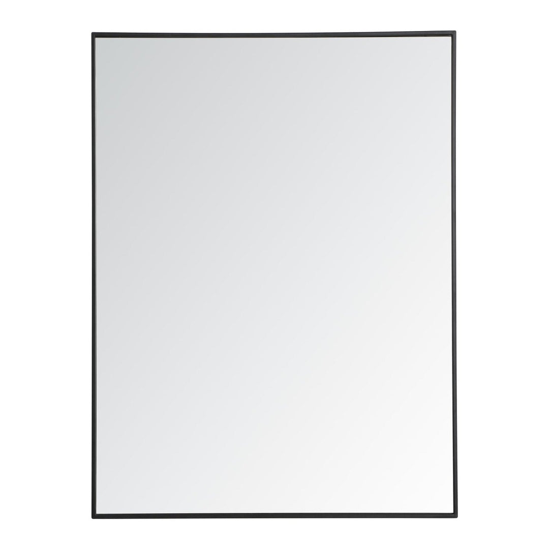 Metal Frame Rectangle Mirror III in Black by Elegant