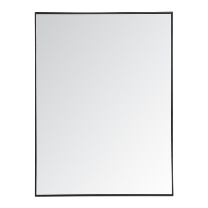 Metal Frame Rectangle Mirror III in Black by Elegant