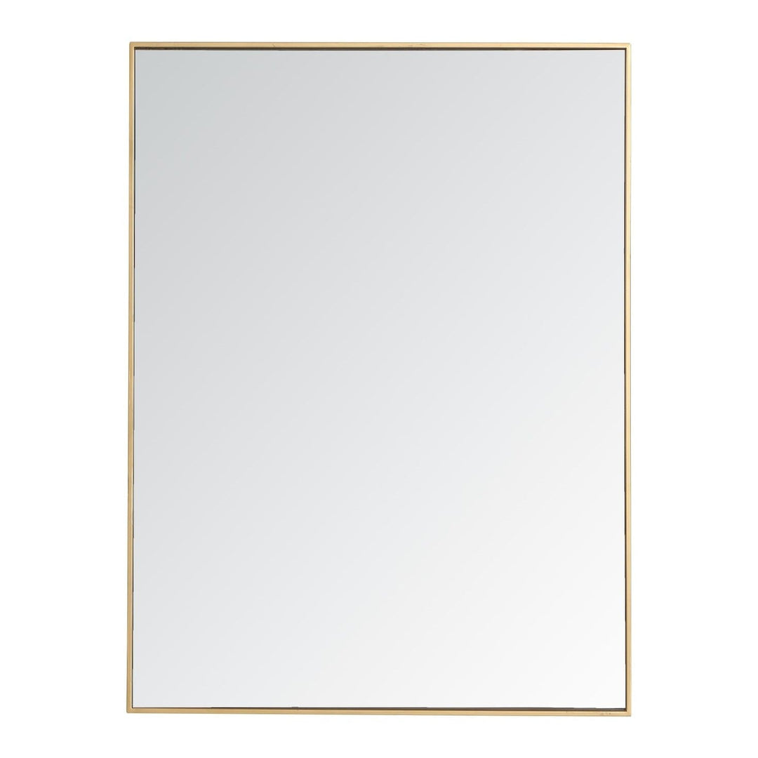 Metal Frame Rectangle Mirror III in Brass by Elegant