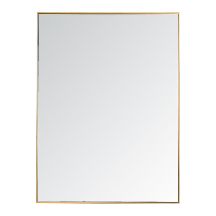 Metal Frame Rectangle Mirror III in Brass by Elegant