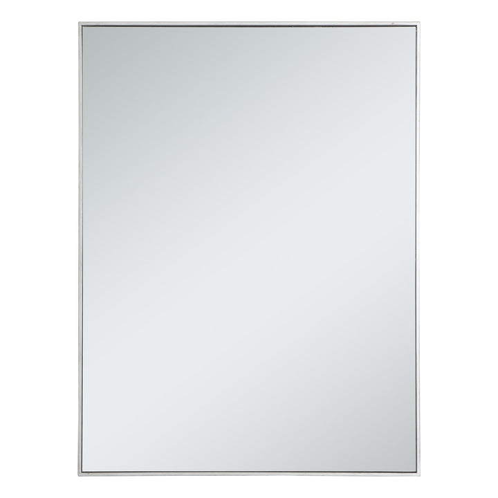 Metal Frame Rectangle Mirror III in Silver by Elegant