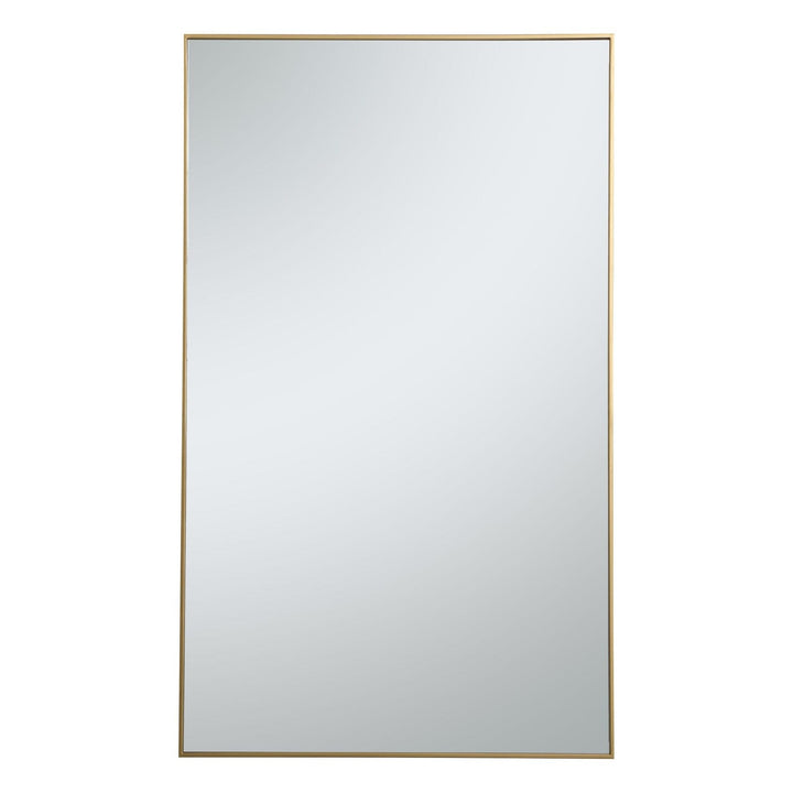 Metal Frame Rectangle Mirror III in Brass by Elegant