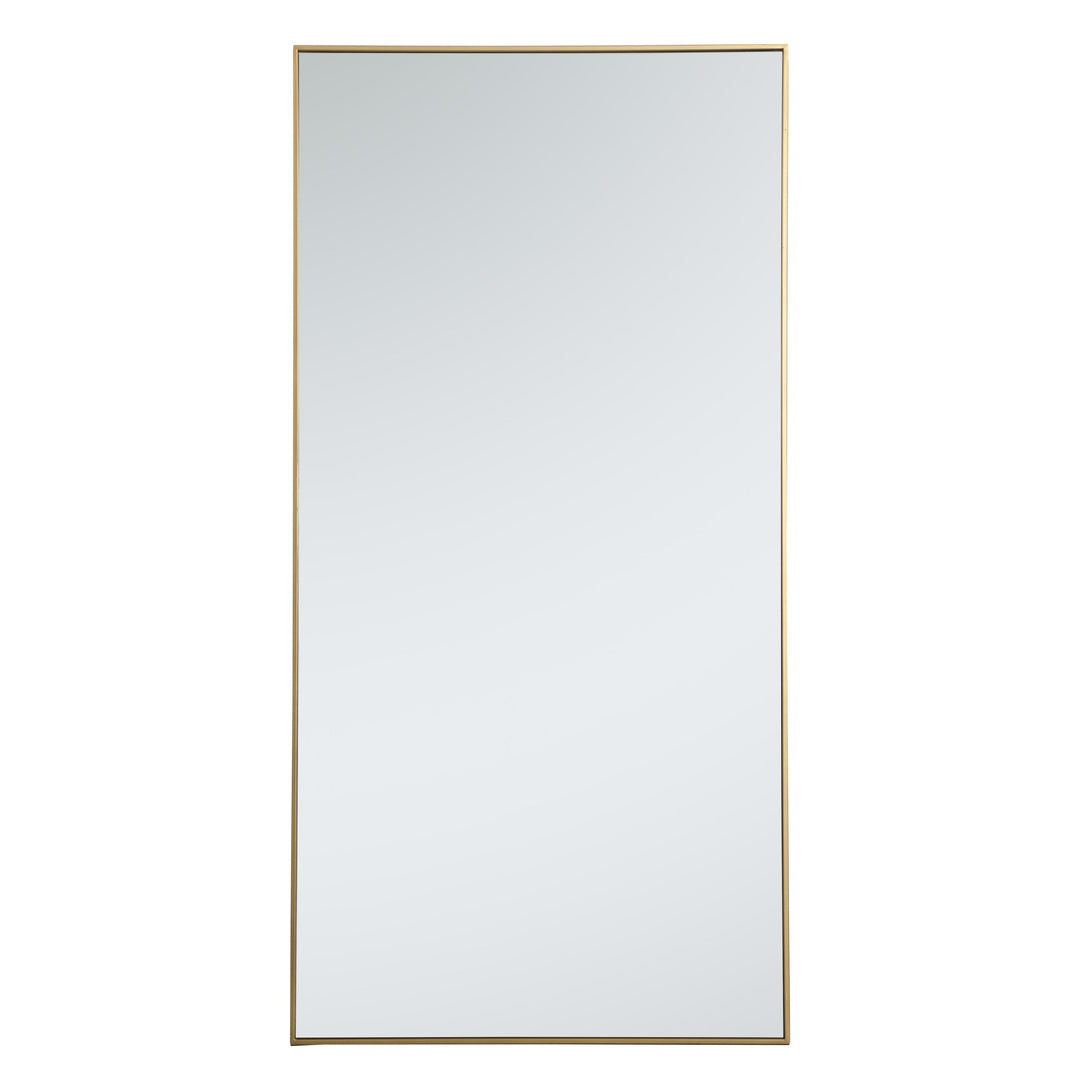 Metal Frame Rectangle Mirror III in Brass by Elegant