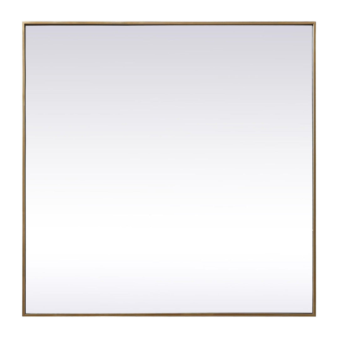 Metal Frame Square Mirror in Brass by Elegant
