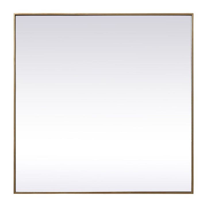Metal Frame Square Mirror in Brass by Elegant