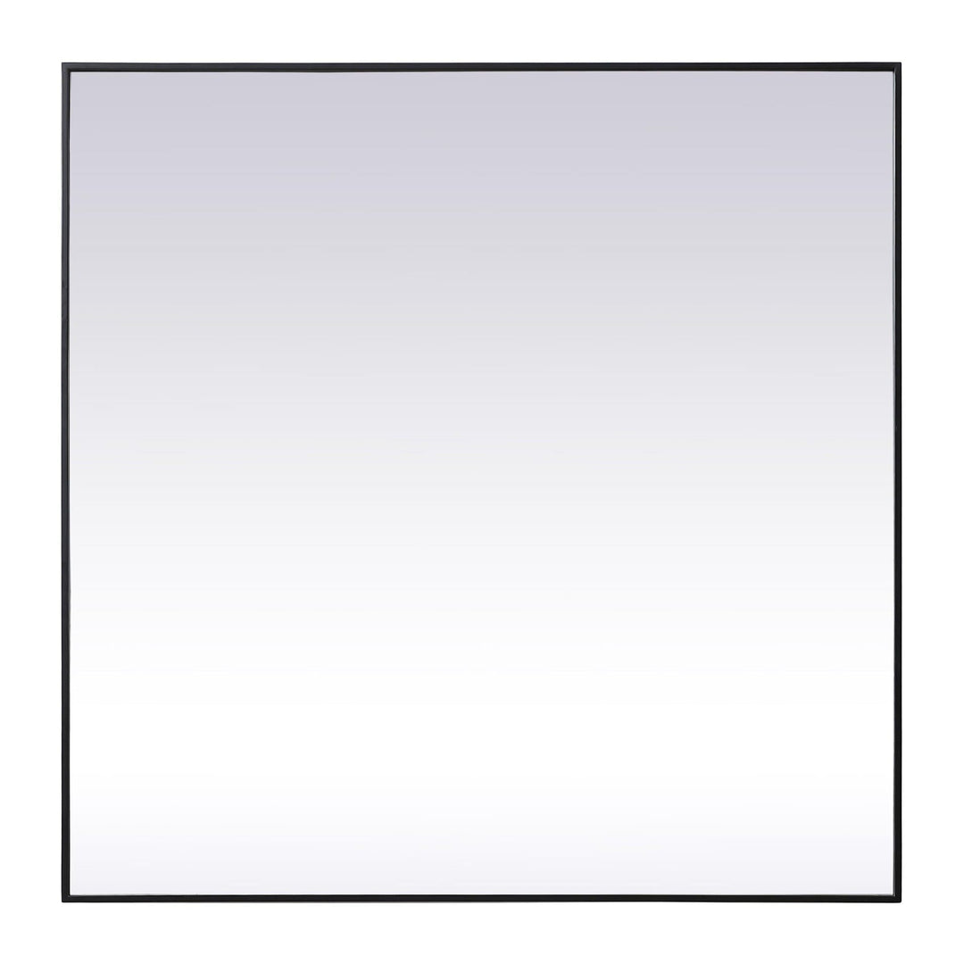 Metal Frame Square Mirror in Black by Elegant