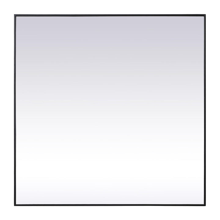 Metal Frame Square Mirror in Black by Elegant