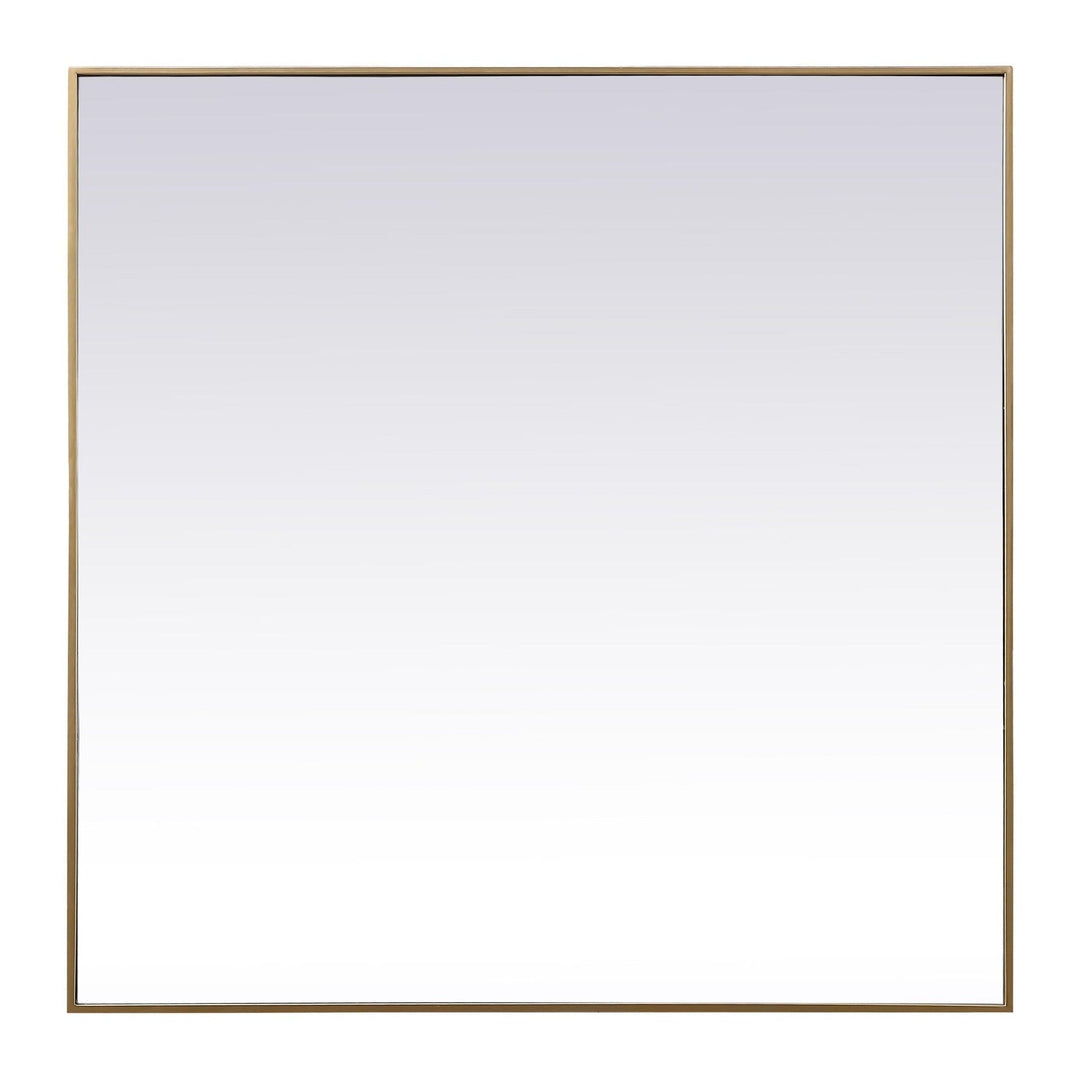 Metal Frame Square Mirror in Brass by Elegant