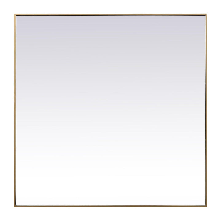Metal Frame Square Mirror in Brass by Elegant