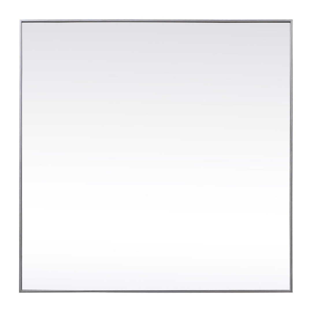 Metal Frame Square Mirror in Silver by Elegant