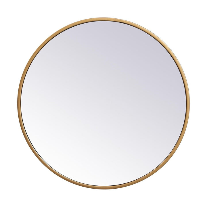 Metal Frame Round Mirror II in Brass by Elegant