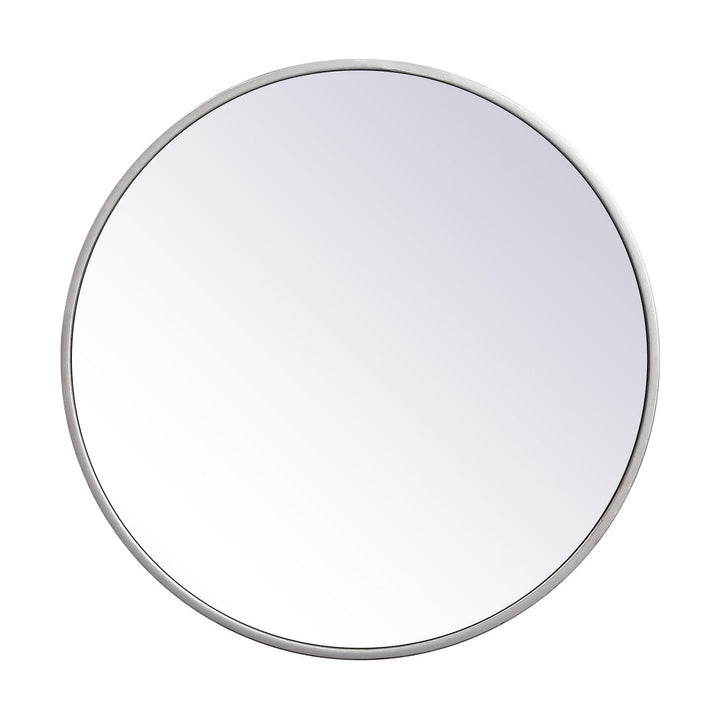 Metal Frame Round Mirror II in Silver by Elegant