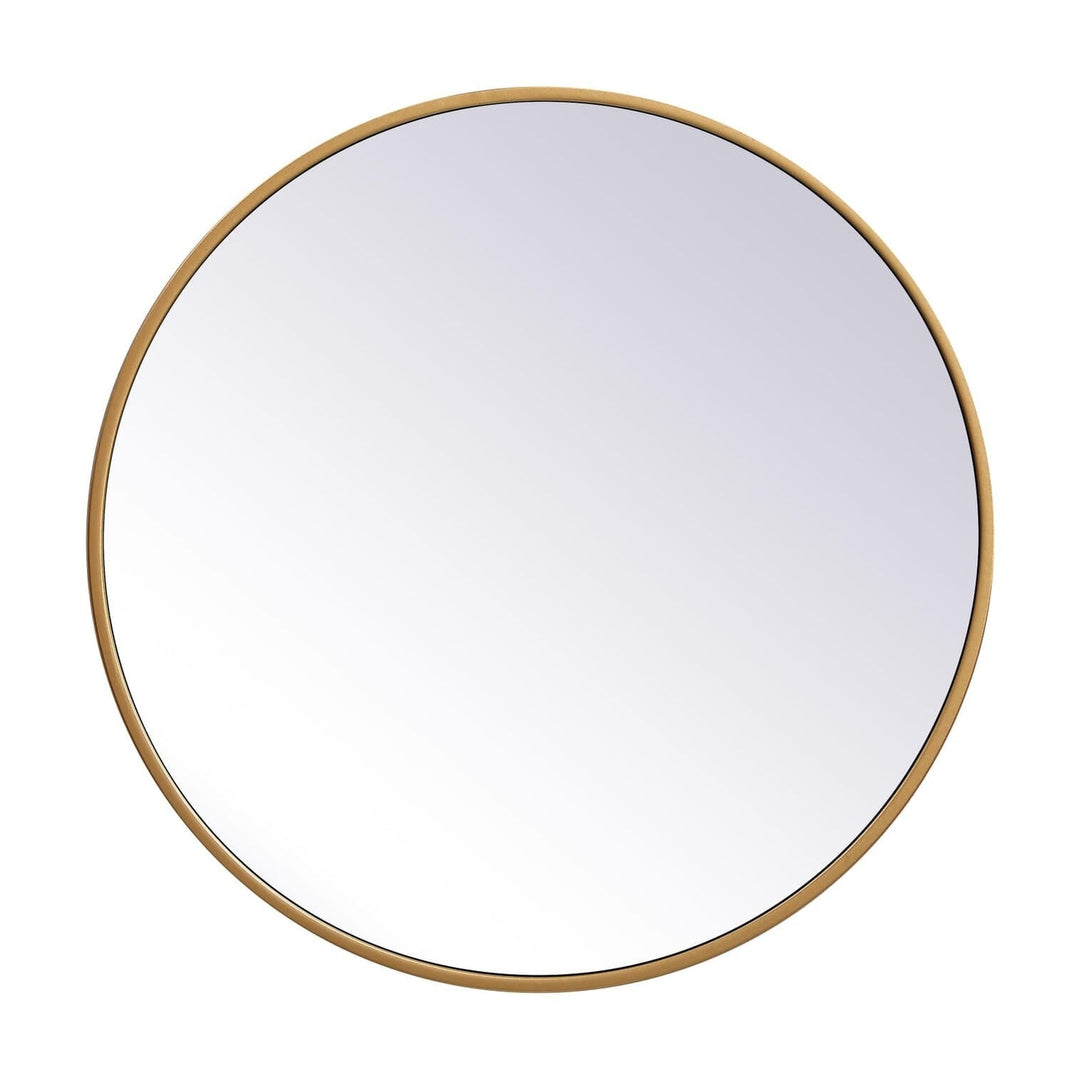 Metal Frame Round Mirror II in Brass by Elegant