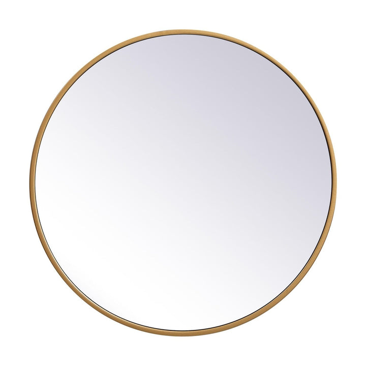 Metal Frame Round Mirror II in Brass by Elegant