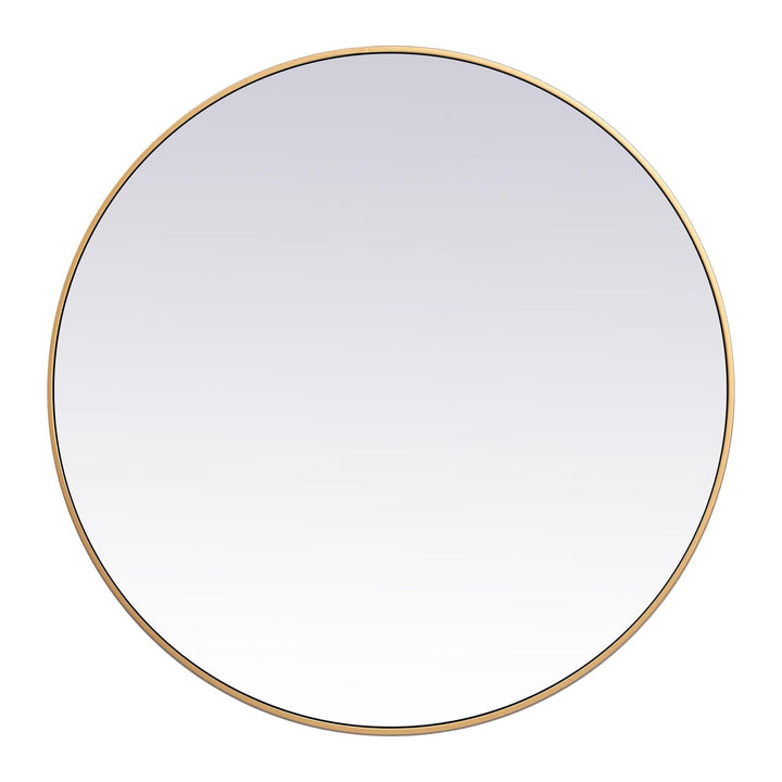 Metal Frame Round Mirror II in Brass by Elegant