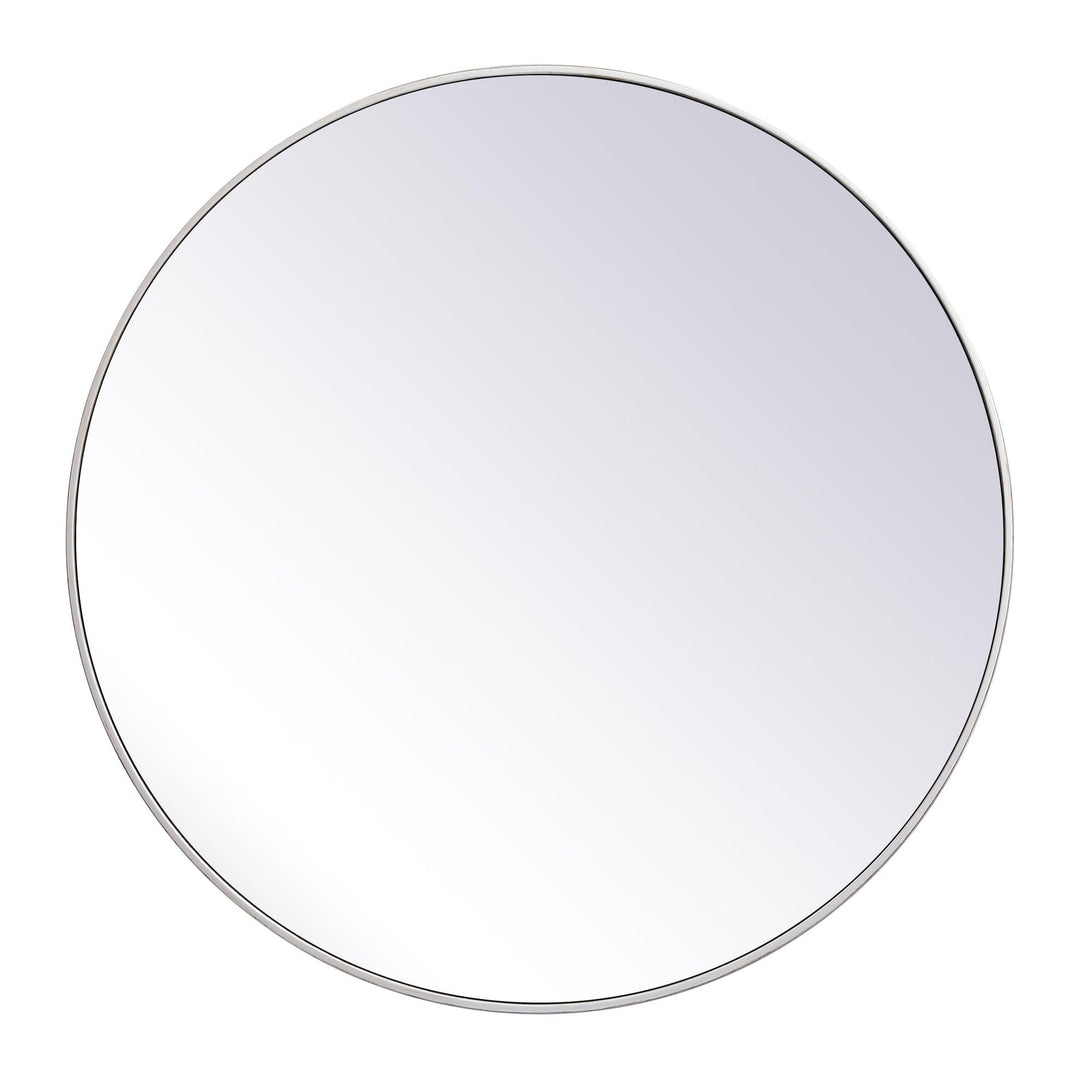 Metal Frame Round Mirror II in Silver by Elegant
