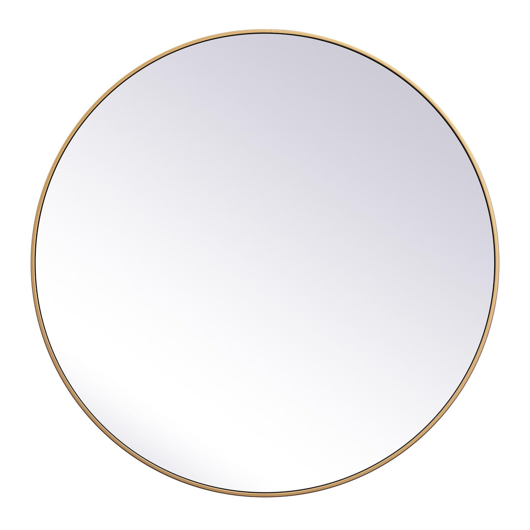 Metal Frame Round Mirror II in Brass by Elegant