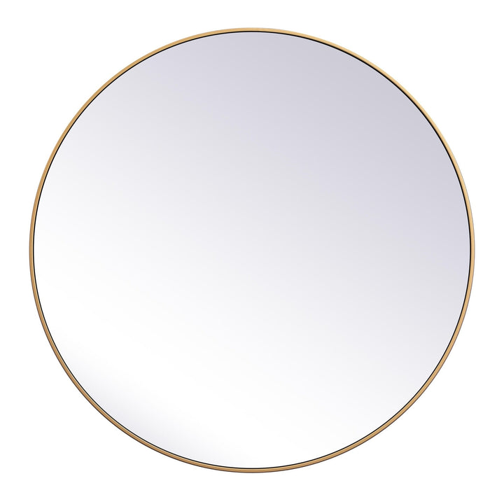 Metal Frame Round Mirror II in Brass by Elegant