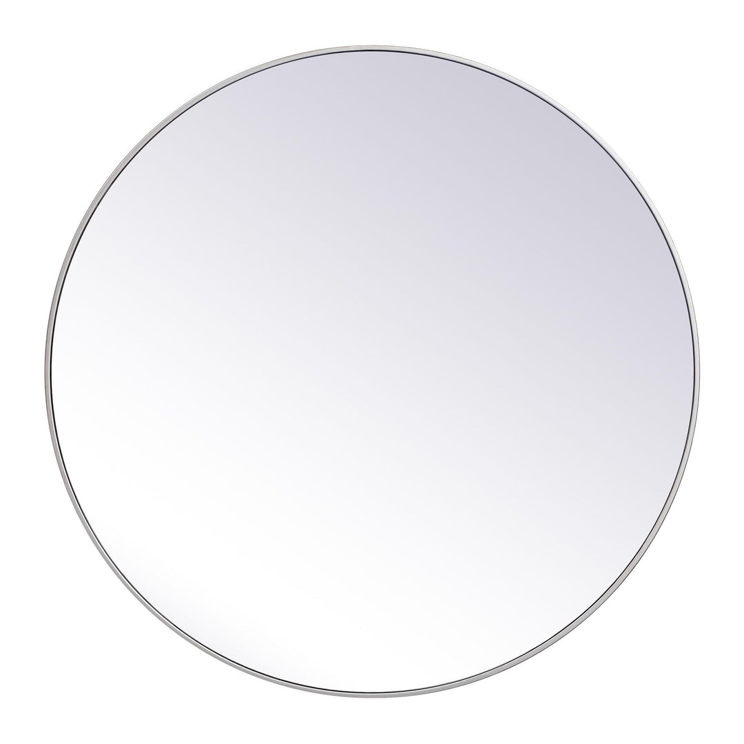 Metal Frame Round Mirror II in Silver by Elegant