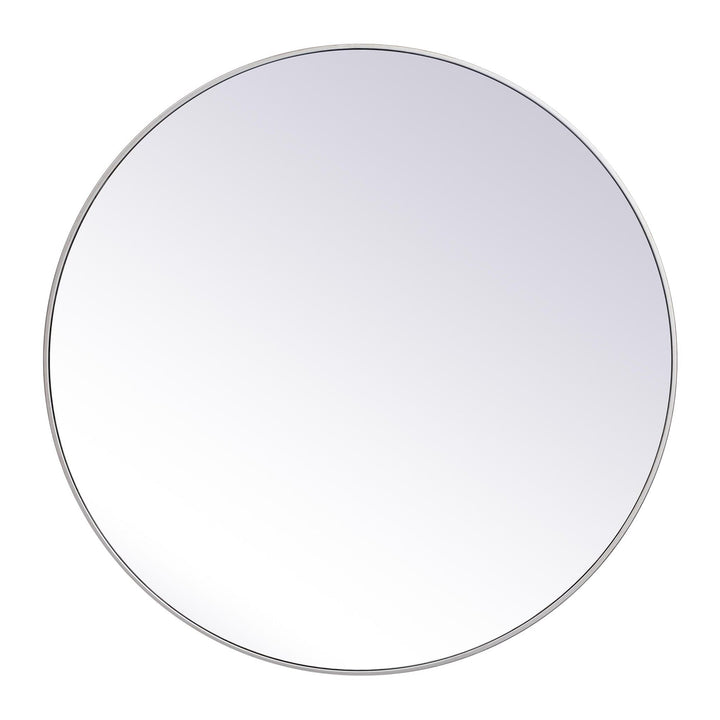 Metal Frame Round Mirror II in Silver by Elegant