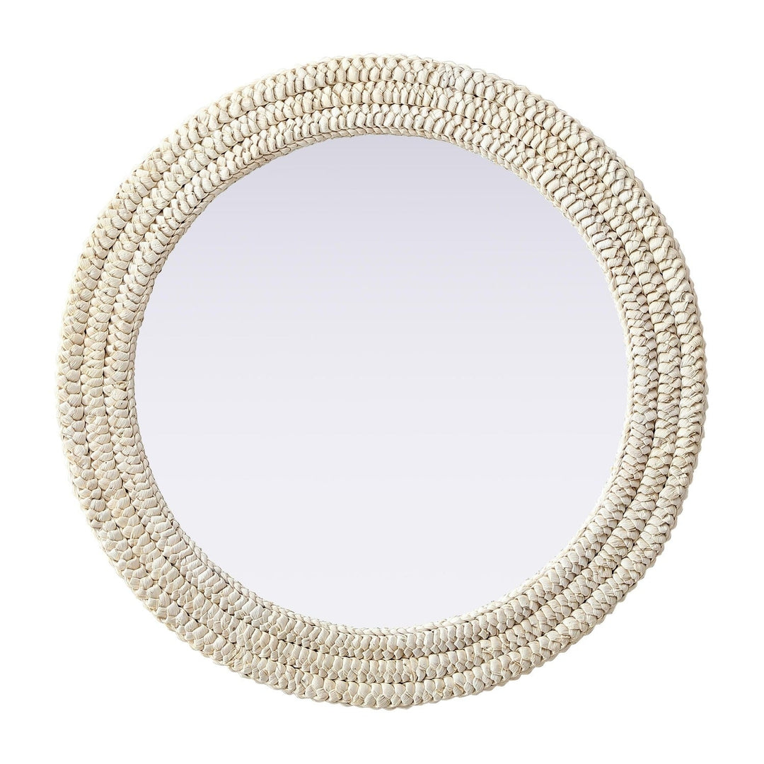 Jute Round Mirror, 30", by Elegant