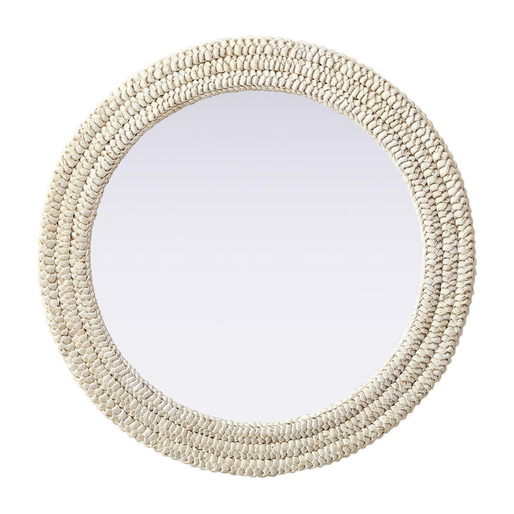 Jute Round Mirror, 30", by Elegant