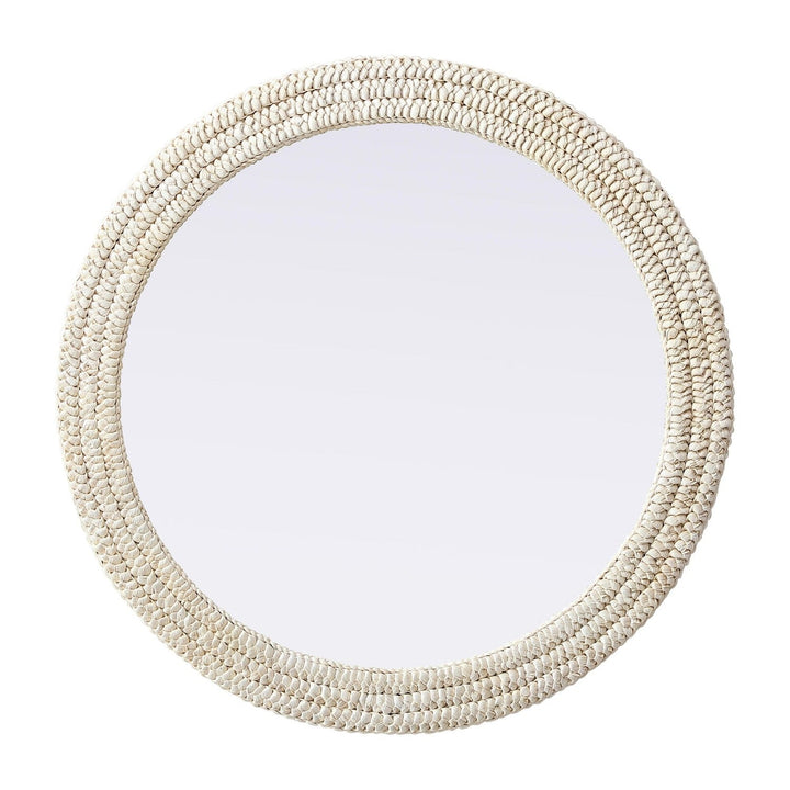 Jute Round Mirror, 36", by Elegant
