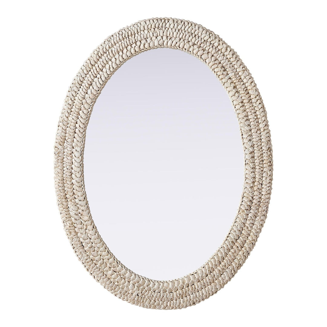 Jute Oval Mirror, 27" W x 36" H, by Elegant