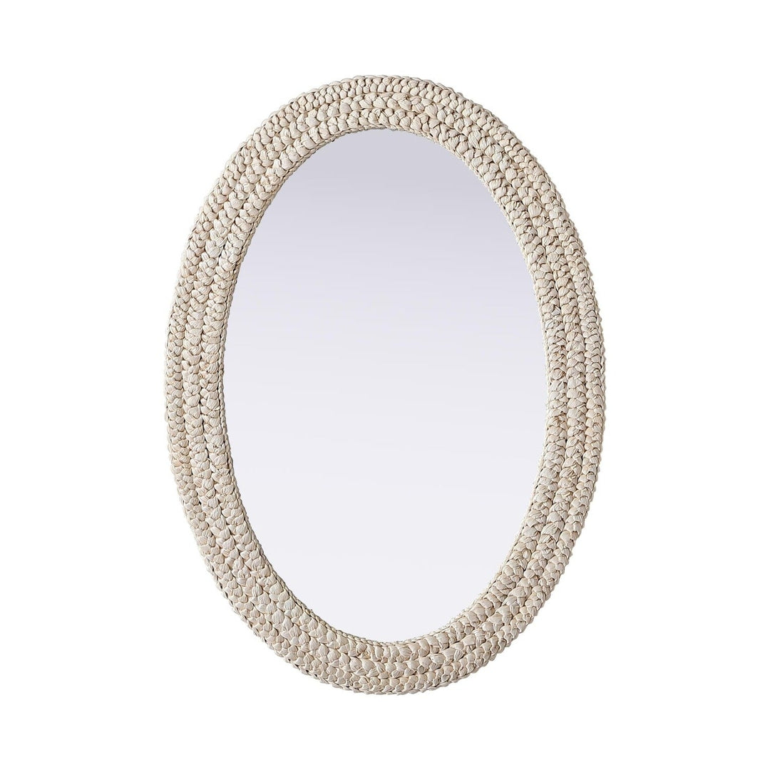 Jute Oval Mirror, 30" W x 42" H, by Elegant