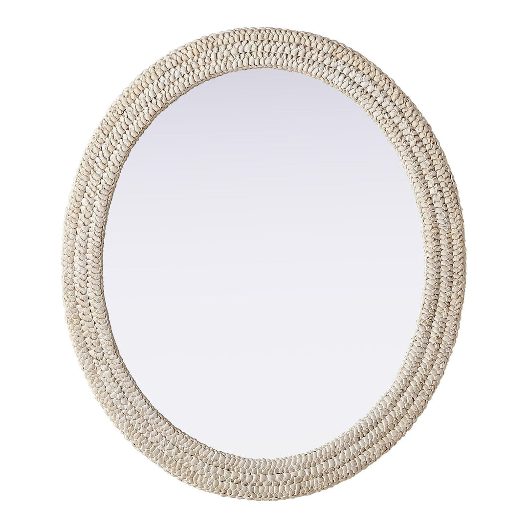 Jute Oval Mirror, 36" W x 42" H, by Elegant