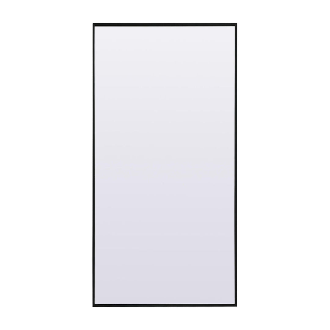 Metal Frame Rectangle Full Length Mirror in Black by Elegant