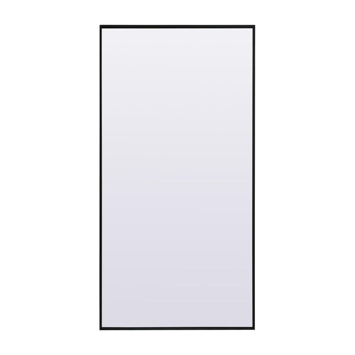 Metal Frame Rectangle Full Length Mirror in Black by Elegant