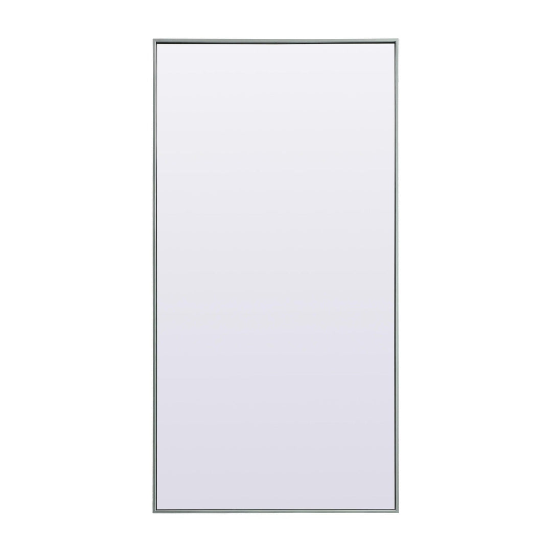 Metal Frame Rectangle Full Length Mirror in Silver by Elegant