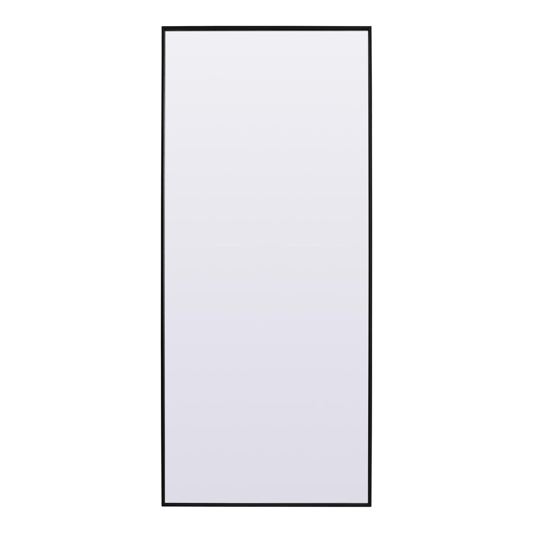 Metal Frame Rectangle Full Length Mirror in Black by Elegant