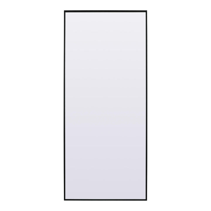 Metal Frame Rectangle Full Length Mirror in Black by Elegant