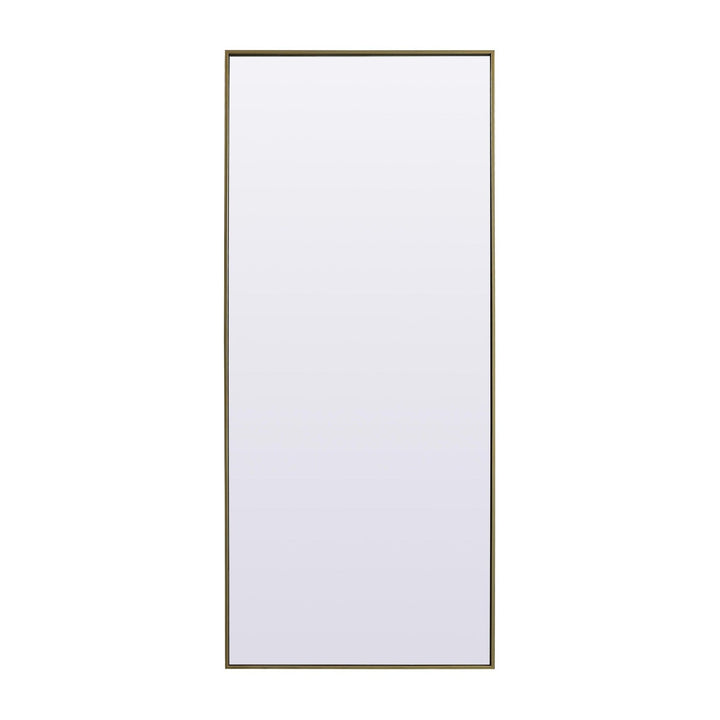 Metal Frame Rectangle Full Length Mirror in Brass by Elegant