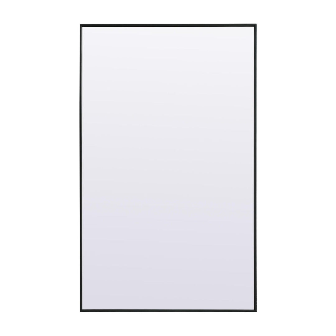 Metal Frame Rectangle Full Length Mirror in Black by Elegant
