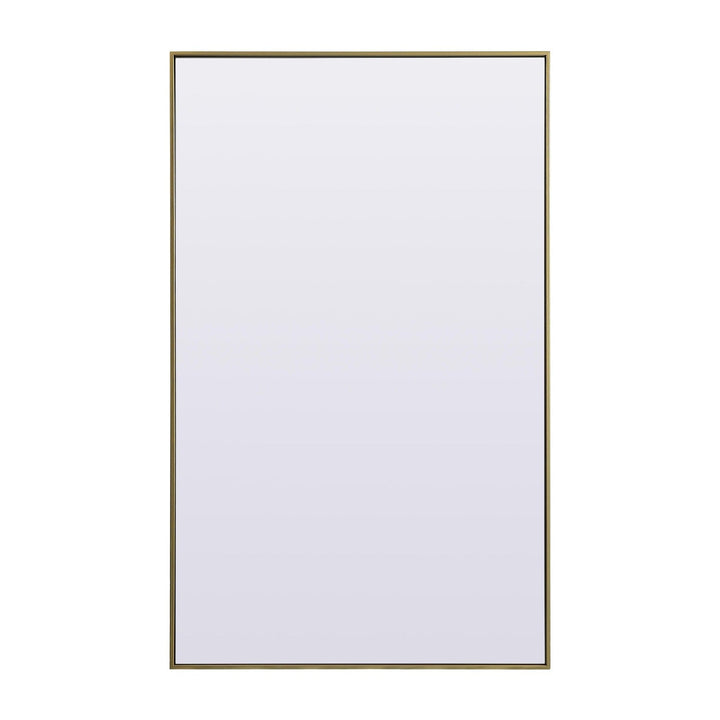 Metal Frame Rectangle Full Length Mirror in Brass by Elegant