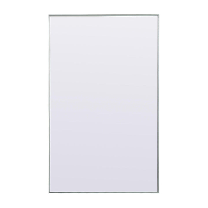 Metal Frame Rectangle Full Length Mirror in Silver by Elegant